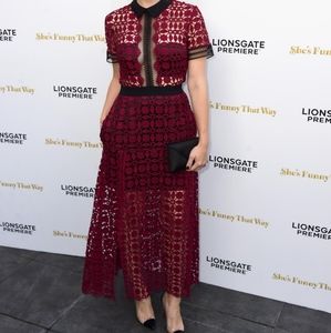 Self-portrait lace dress burgundy